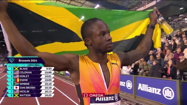 Bruxelles (BEL), 100m messieurs: Ackeem Blake (JAM) s'impose avec le seul temps sous les 10 secondes