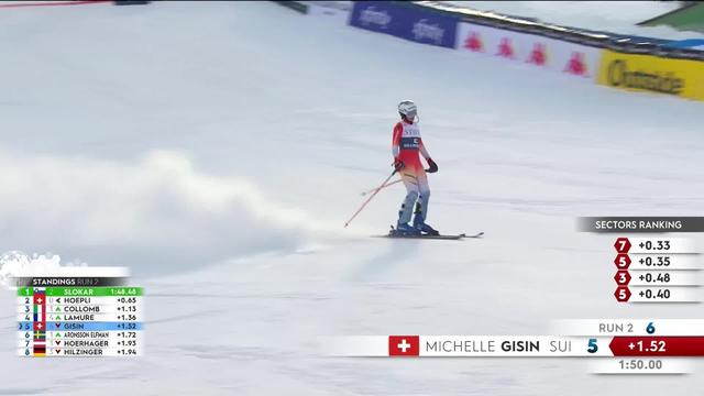 Killington (USA), slalom dames, 2e manche: Michelle Gisin (SUI) n’y arrive pas