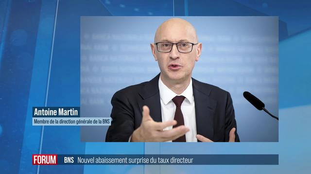 La BNS abaisse à nouveau son taux directeur: interview d'Antoine Martin