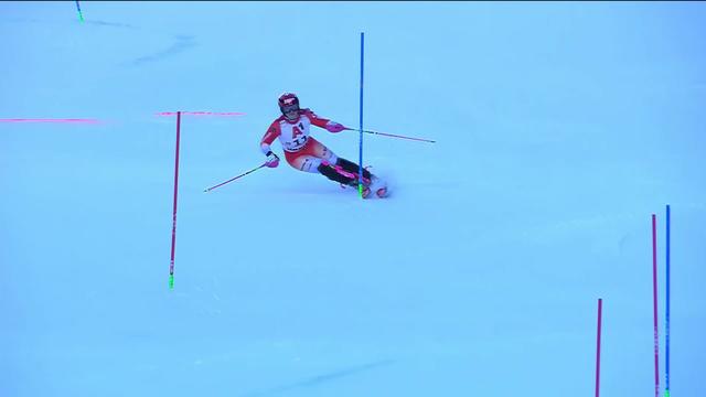 Semmering (AUT), slalom dames, 1re manche: Mélanie Meillard (SUI) se bat sur le premier tracé