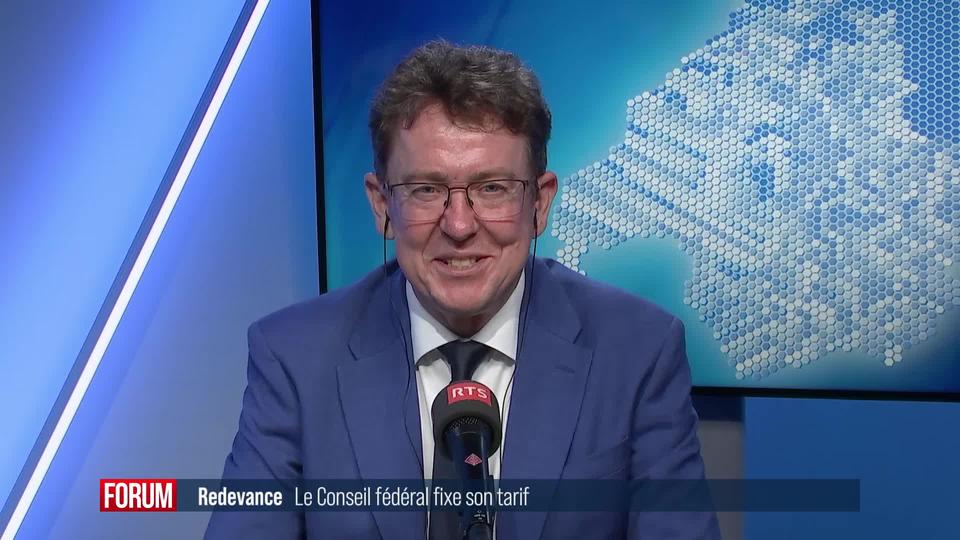 Le Conseil fédéral fixe la redevance radio-TV à 300 francs en 2029: interview d’Albert Rösti