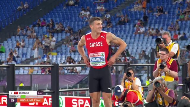 Rome (ITA), saut en longueur: Simon Ehammer (SUI) médaillé de bronze