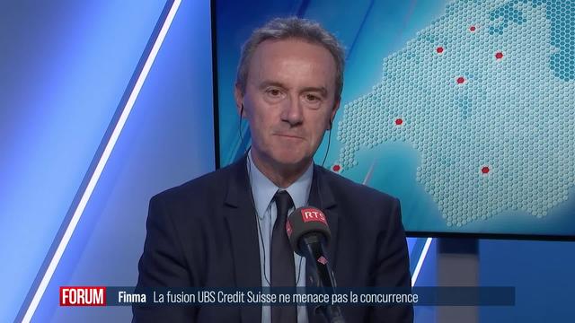 La fusion UBS-Credit Suisse ne menace pas la concurrence selon la Finma: interview d'Olivier Schaller