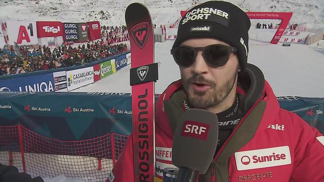 Ski alpin - Gurgl (AUT), slalom messieurs, 2e manche: Loïc Meillard satisfait de son résultat