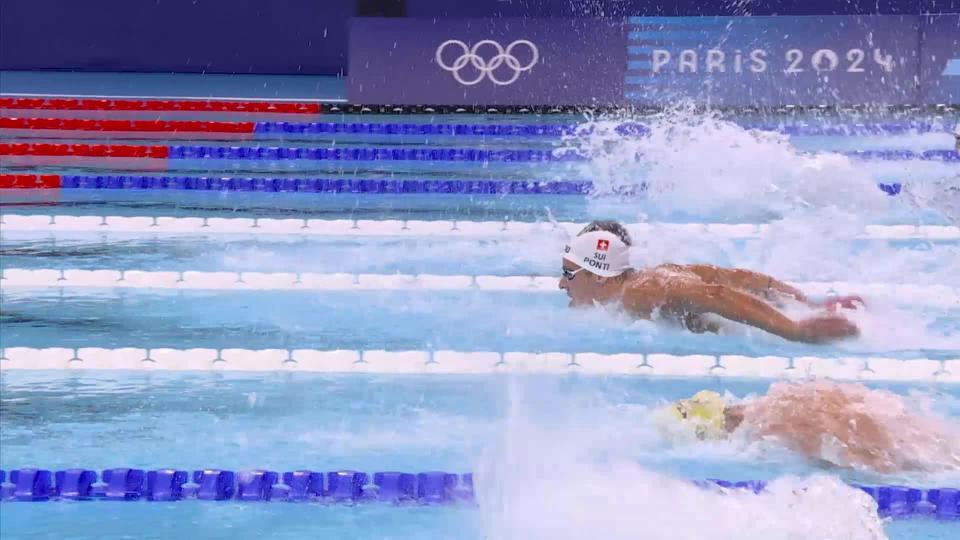 100m papillon, 1-2 finale messieurs: le Tessinois Noè Ponti termine 2e et se battra pour une médaille samedi en finale