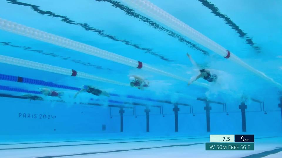 Paralympiques, natation, finale 50m nage libre dames: Nora Meister (SUI) termine 7e en  35.78