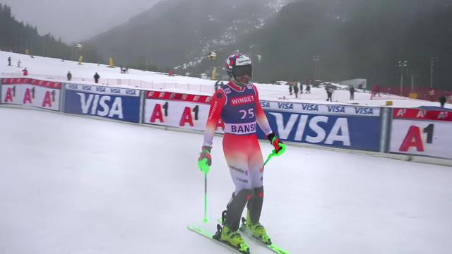 Bansko (BUL), slalom messieurs, 1re manche: le passage de Luca Aerni (SUI) dans des conditions difficiles