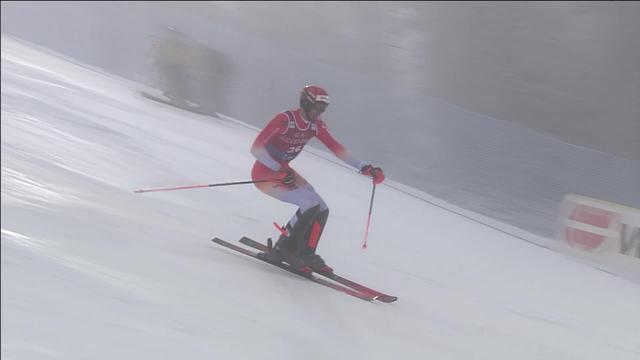 Levi (FIN), slalom messieurs, 1re manche: Lucas Aerni (SUI) concède plus de deux secondes