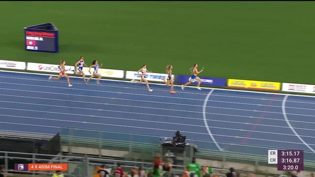 Rome (ITA), 4x400m, finale dames: les Hollandaises titrées, les Irlandaises et les Belges complètent le podium