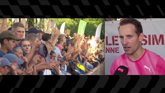 Lausanne, City Event: Renaud Lavillenie (FRA) à l'interview après son concours