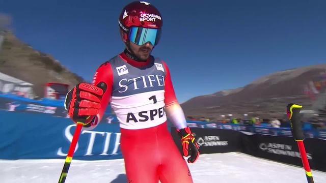 Aspen (USA), géant messieurs, 1re manche: Loïc Meillard (SUI) sur le podium provisoire (3e)