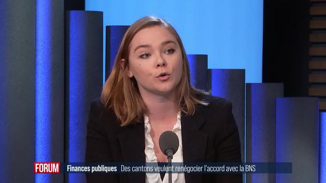 Plusieurs cantons veulent renégocier leur accord avec la Banque nationale suisse: interview de Valérie Dittli