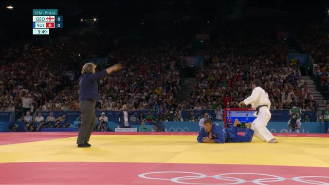 1-2, -100kg messieurs, I. Sulamanidze (GEO) - D. Eich (SUI): le Suisse subit un ippon après 12 secondes