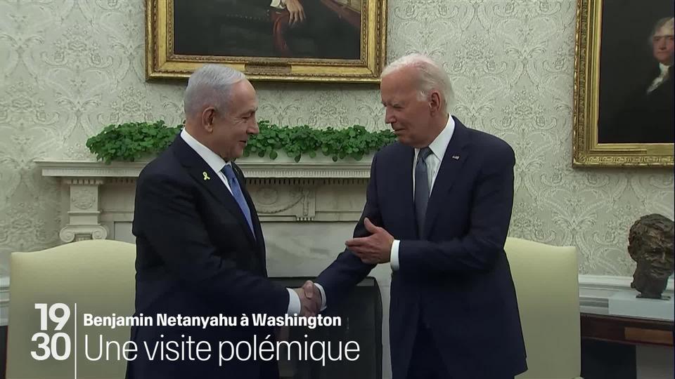 Aux États-Unis, Benjamin Netanyahu rencontre Joe Biden après son discours devant un Congrès divisé