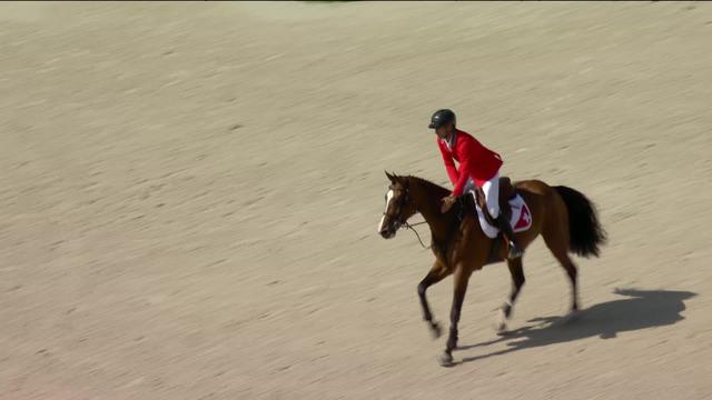 Saut d'obstacles individuel, finale messieurs: Steve Guerdat (SUI) réalise un sans-faute et s'assure une médaille lors des barrages