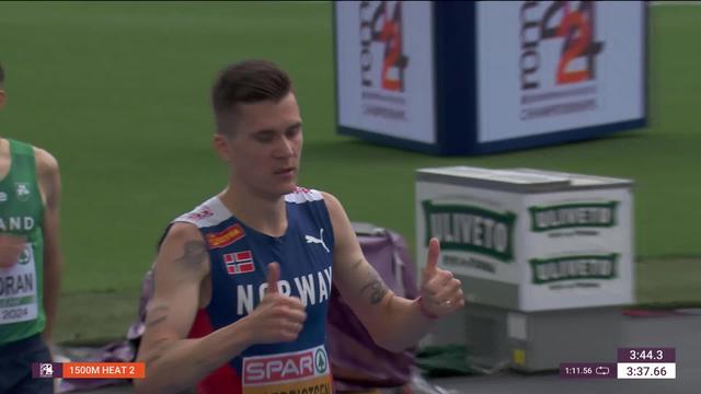 Rome (ITA), 1500m, séries messieurs: Jakob Ingebrigsten (NOR) en route pour le doublé après son titre sur 5000m