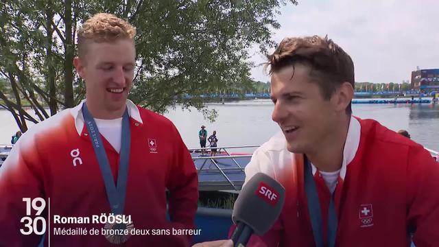 Paris 2024 : Roman Röösli et Andrin Gulich ont décroché une médaille de bronze en deux sans barreur à Vaires-sur-Marne