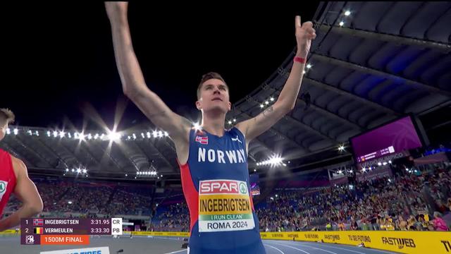 Rome (ITA), 1'500m, finale messieurs: médaille d'or pour Jakob Ingebrigtsen (NOR)