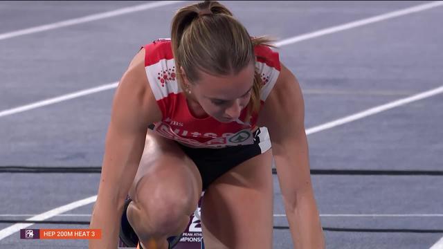 Rome (ITA), jour 1, heptathlon 200m dames : Annik Kälin (SUI) 6e