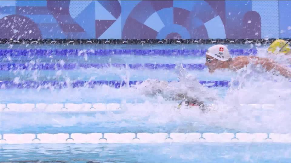 100m papillon, finale messieurs: Noè Ponti, tout proche d'une médaille, termine 4ème