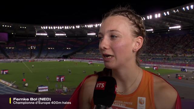 Rome (ITA), 400m haies, finale dames: Femke Bol (NED) à l'interview