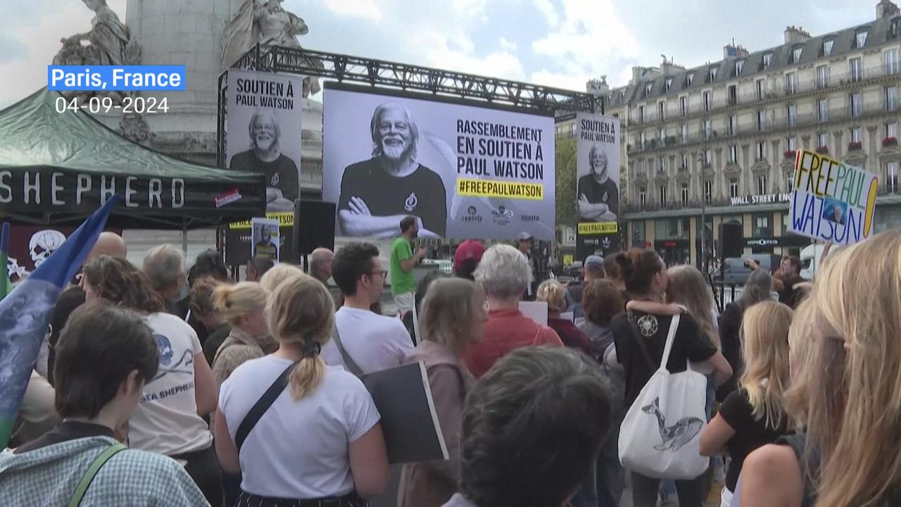 A Paris, des centaines de personnes se réunissent en soutien à Paul Watson