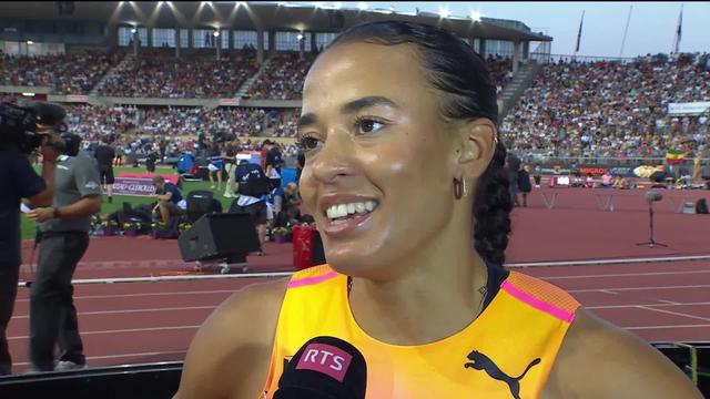 Lausanne, 100m haies dames: Ditaji Kambundji (SUI) à l'interview