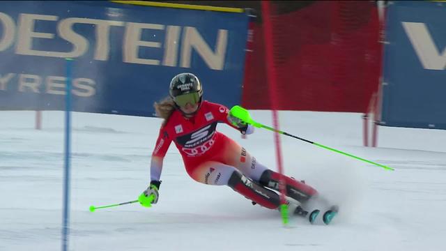 Kranjska Gora (SLO), slalom dames, 2e manche: 4e place pour Camille Rast (SUI) qui démontre encore sa régularité impresionnante