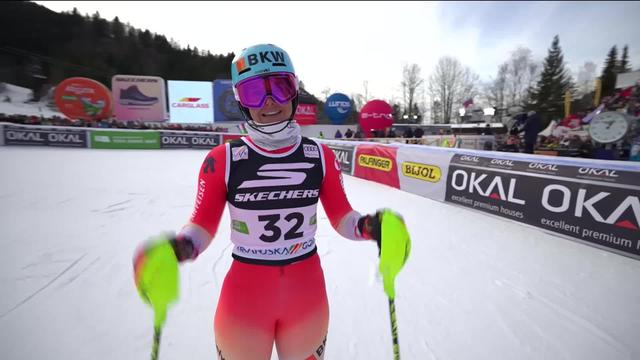 Kranjska Gora (SLO), slalom dames, 2e manche: Elena Stoffel (SUI) marque ses premiers points de la saison