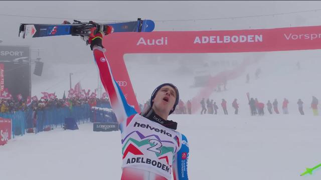 Adelboden (SUI), slalom messieurs 2e manche: le passage victorieux de Clément Noël (FRA)