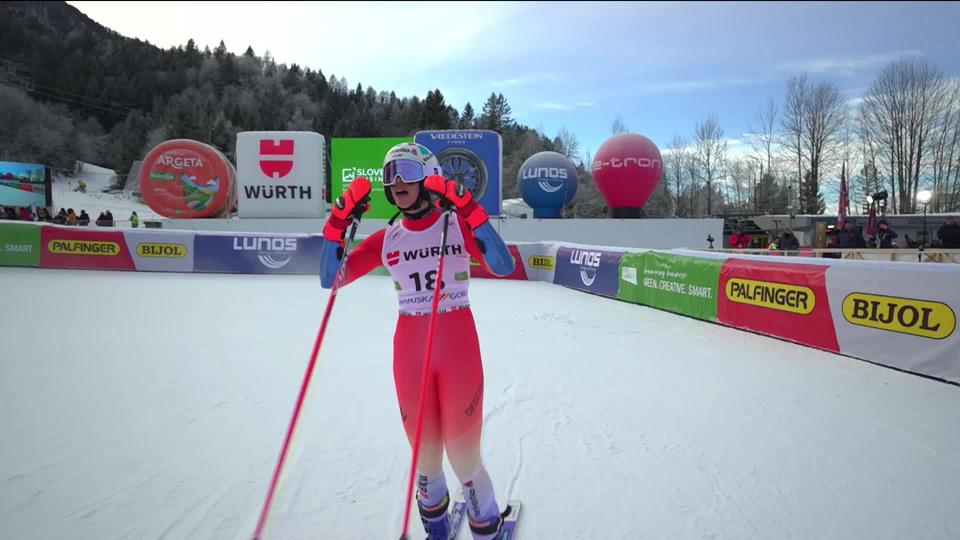 Kranjska Gora (SLO), géant dames, 2e manche: le passage de Michelle Gisin (SUI) sur le deuxième tracé