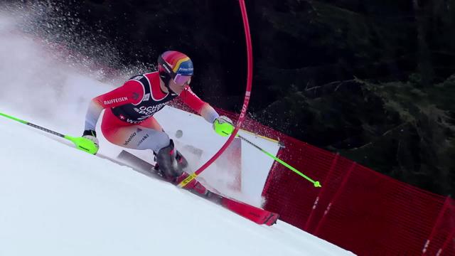 Wengen (SUI), slalom messieurs, 1re manche: Tanguy Nef (SUI) très bon lors de la 1re manche