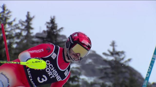 Wengen (SUI), slalom messieurs, 2e manche: Loïc Meillard (SUI) remonte 19 places et termine 5e