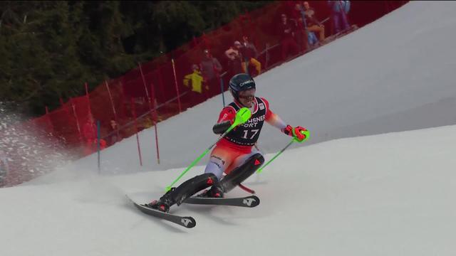 Wengen (SUI), slalom messieurs, 2e manche: Marc Rochat (SUI) trop prudent sur ses ski