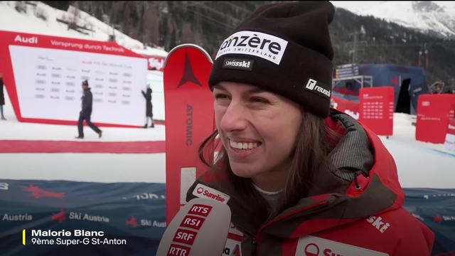 Ski Alpin - St- Anton (AUT), Super-G dames: interview de Malorie Blanc après sa 9ème place