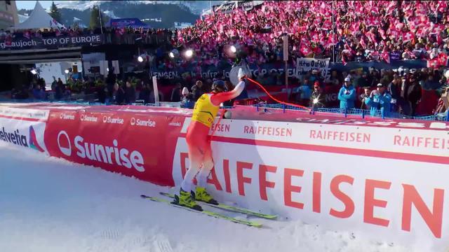 Wengen (SUI), super-G messieurs: Stefan Rogentin (SUI) réalise une belle course et se hisse sur la 3e marche du podium