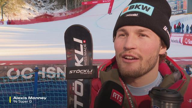 Wengen (SUI), super-G messieurs: Alexis Monney (SUI) au micro de la RTS