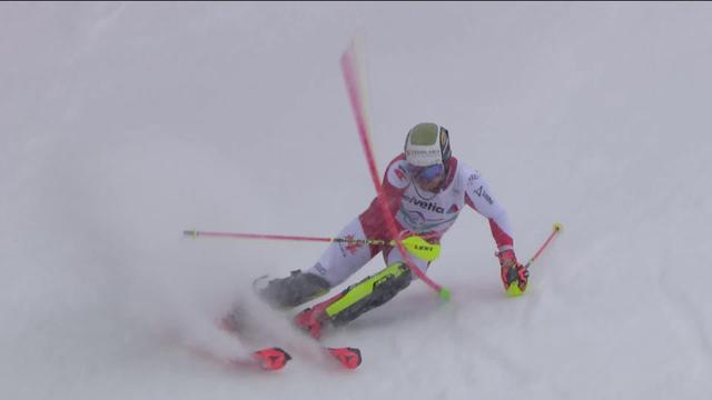 Adelboden (SUI), slalom messieurs 1re manche: Manuel Feller (AUT) a largement dominé la manche