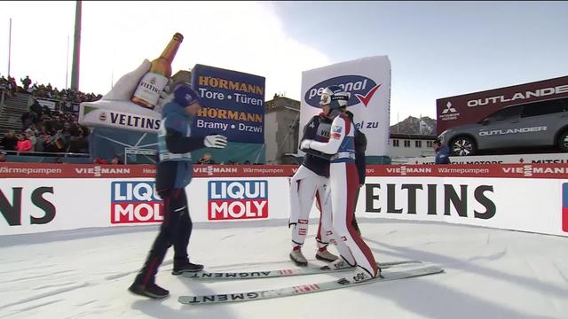 Garmisch (GER), manche finale: Daniel Tschofenig (AUT) remporte le deuxième concours de la Tournée