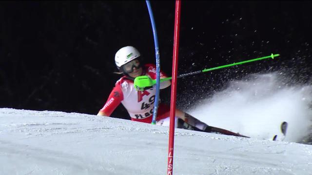 Flachau, slalom dames, 2e manche: Aline Höpli (SUI) 24e