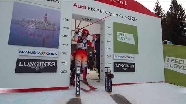 Kranjska Gora (SLO), slalom dames, 1re manche: Mélanie Meillard (SUI) en course pour un top-5 après sa première manche