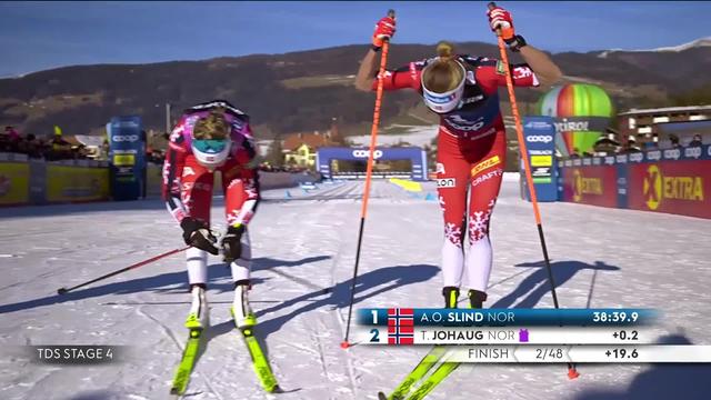 Toblach (ITA), 15 km poursuite Dames: doublé norvégien avec le succès de Slind au sprint devant Johaug