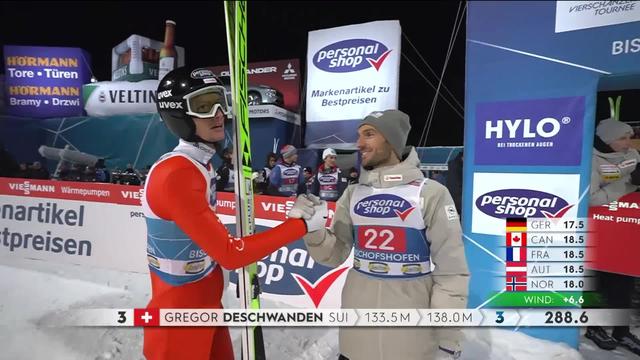 Bischofshofen (AUT), manche finale: 11e de la dernière journée, Gregor Deschwanden (SUI) finit 5e de la Tournée des 4 tremplins