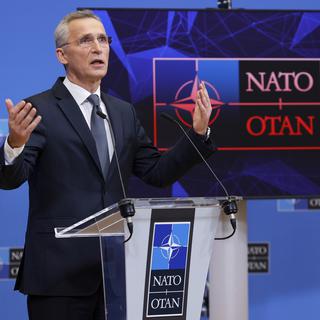 Jens Stoltenberg, secrétaire général de l'OTAN. [Keystone - Olivier Matthys]