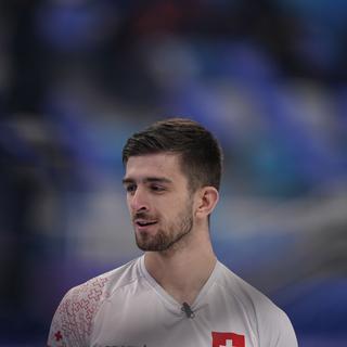 Pablo Lachat, curler suisse. [AP Photo - Brynn Anderson]