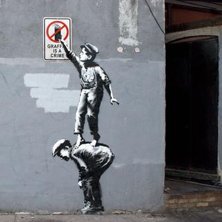 L'une des réalisations de Banksy dans les rues de Manhattan.