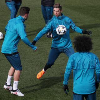Les joueurs du Real à l'entraînement mardi à Madrid.