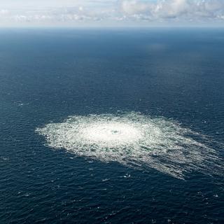 Les fuites de gaz sont visibles à la surface de la Baltique.