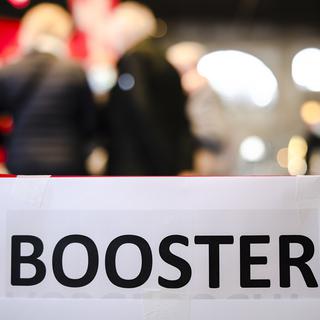 Une pancarte pour le Booster à Zurich.