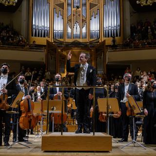 L'Orchestre de la Suisse romande lors d'un concert à l’Auditorium national de la Musique à Madrid.
